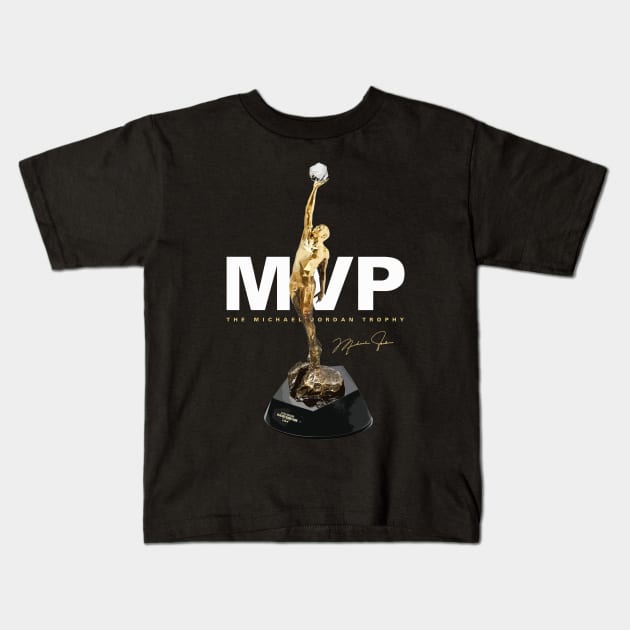 Michael Jordan MVP Trophy Kids T-Shirt by Juantamad